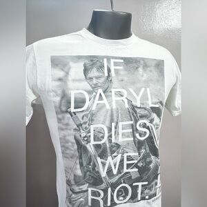 Walking Dead Daryl White Graphic T-Shirt